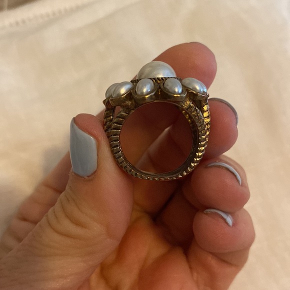 Brass Flower Ring Size 8 - Picture 3 of 4